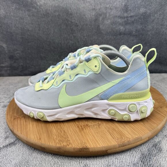 Nike Womens React Element 55 Size 7.5 Shoes Gray Blue Running Training Sneakers - Picture 3 of 10